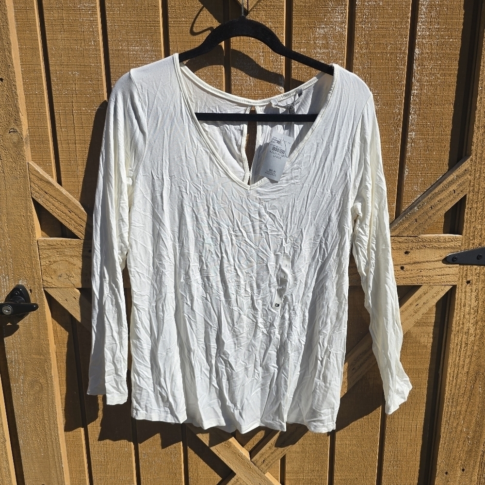 BKE Cream Long Sleeve Top